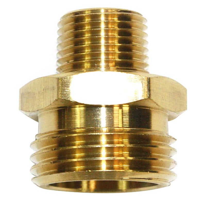 Interstate Pneumatics FGM016 3/4 Inch GHT Male x 3/8 Inch Male NPT Hose Fitting - Image 1